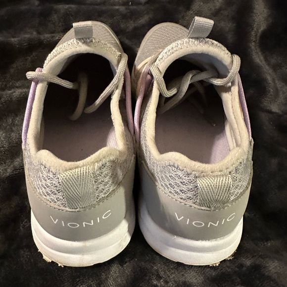 Vionic Zeliya Gray Lilac Peach Pink Orthotic Walking Fabric Lace Up Shoes 9.5 Wd - Picture 7 of 15